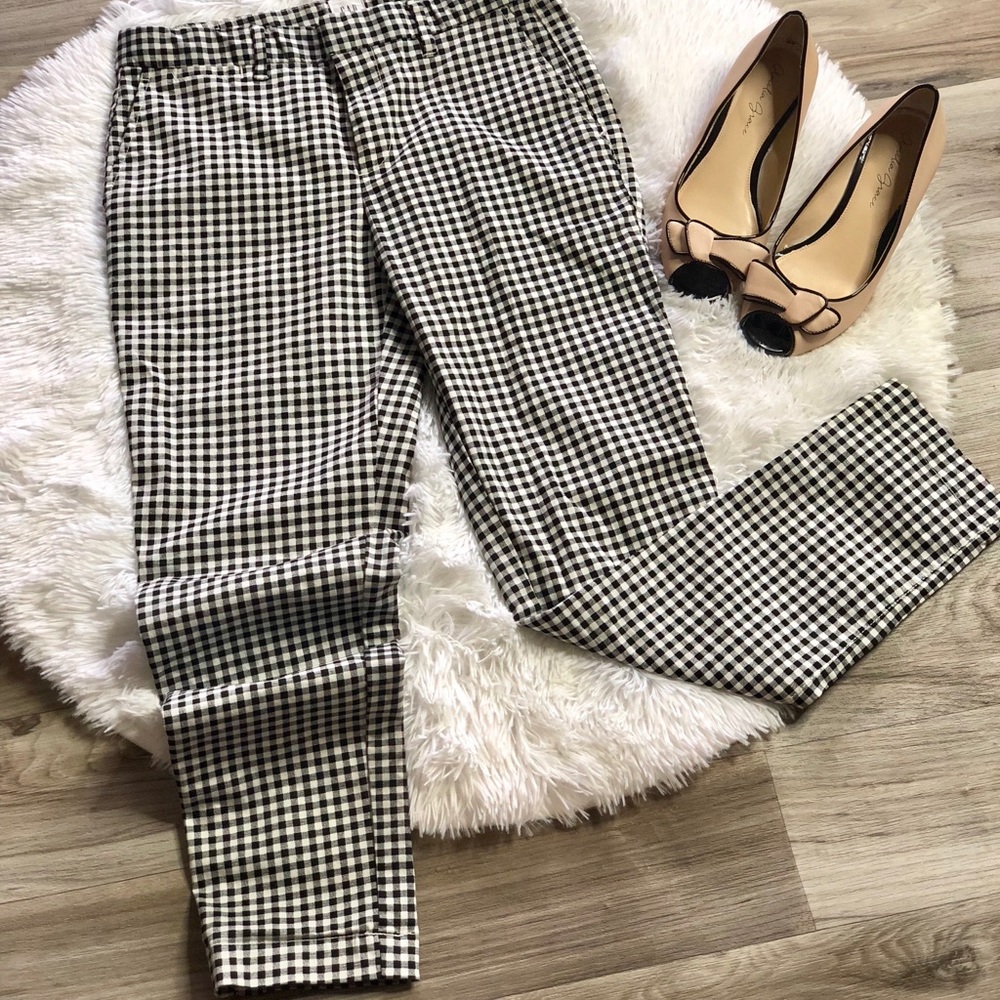 Women’s GAP Slim Crop checkered pants - Picture 1 of 7